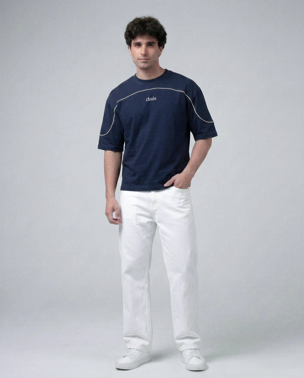 Boxy Fit Piping T-shirt