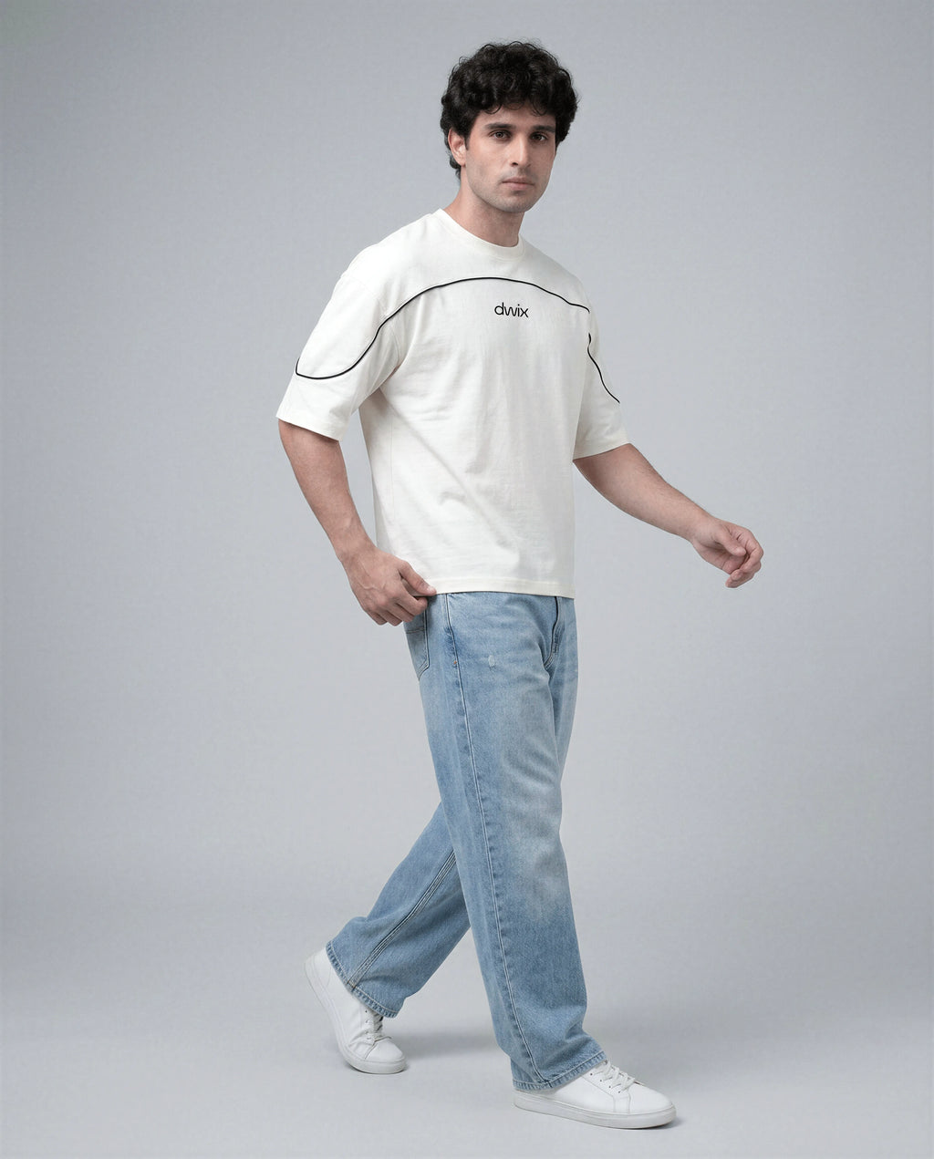 Boxy Fit Piping T-shirt