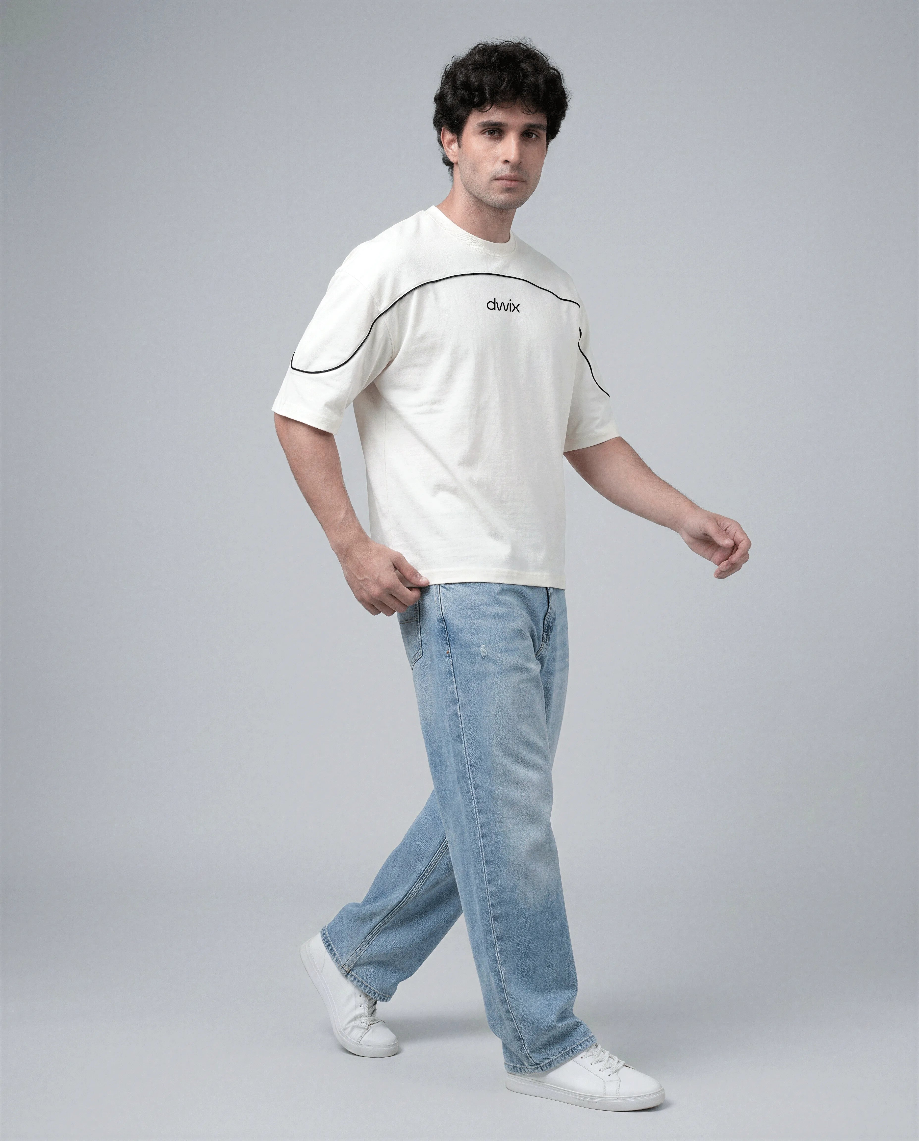 Boxy Fit Piping T-shirt