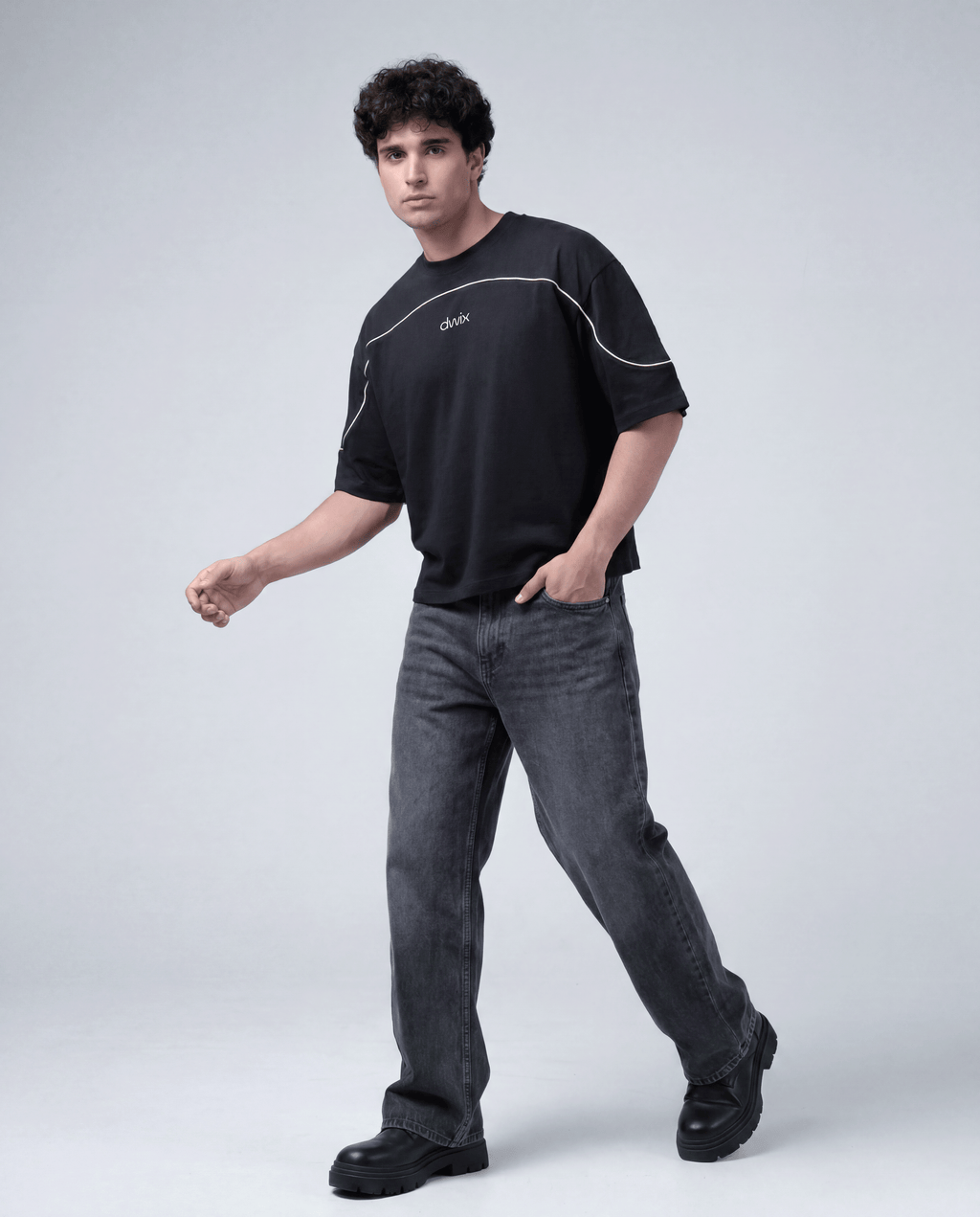 Boxy Fit Piping T-shirt