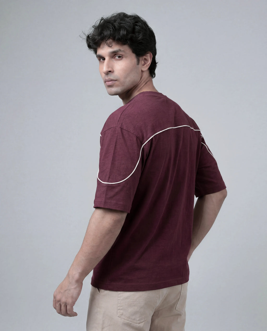 Boxy Fit Piping T-shirt