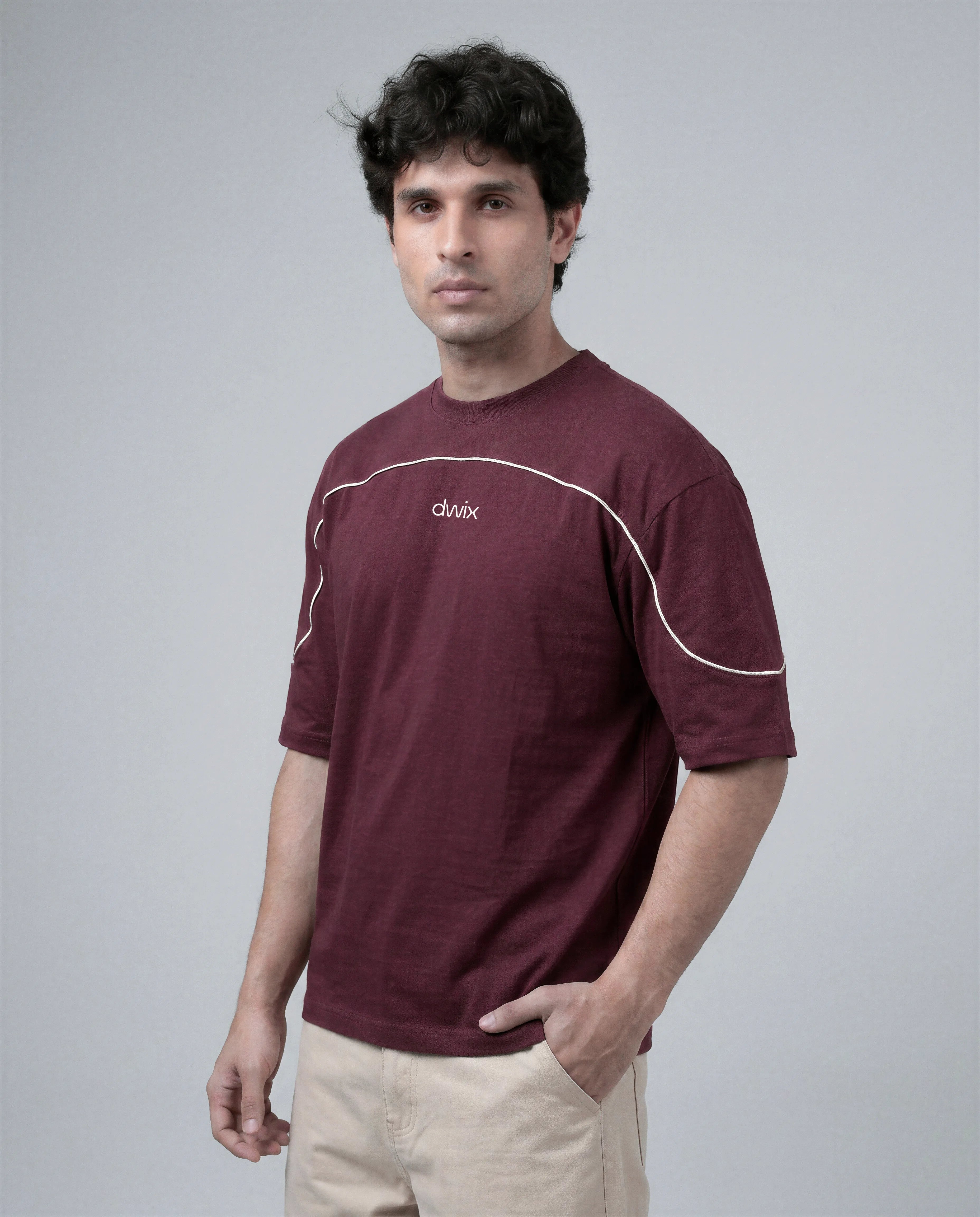 Boxy Fit Piping T-shirt