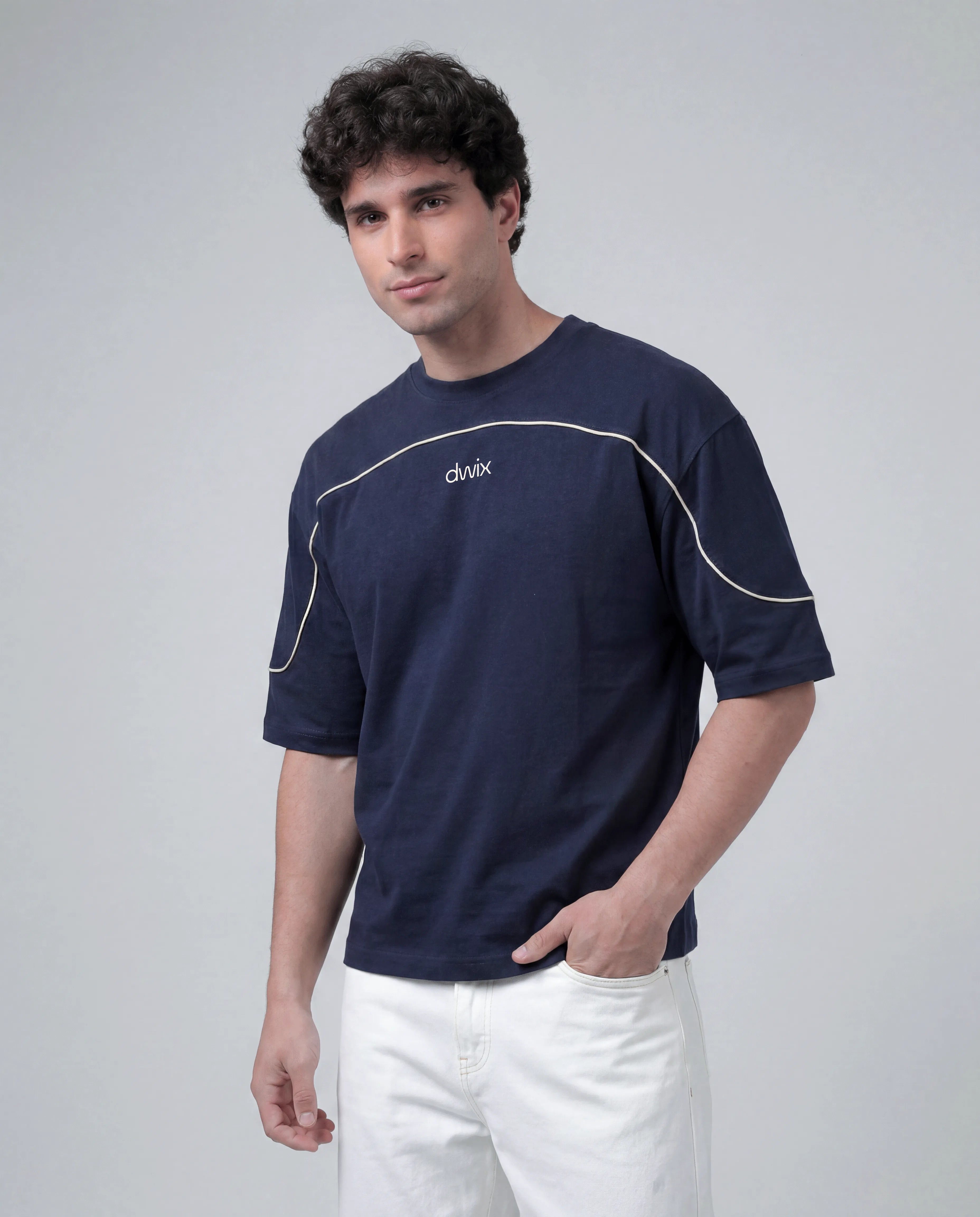 Boxy Fit Piping T-shirt