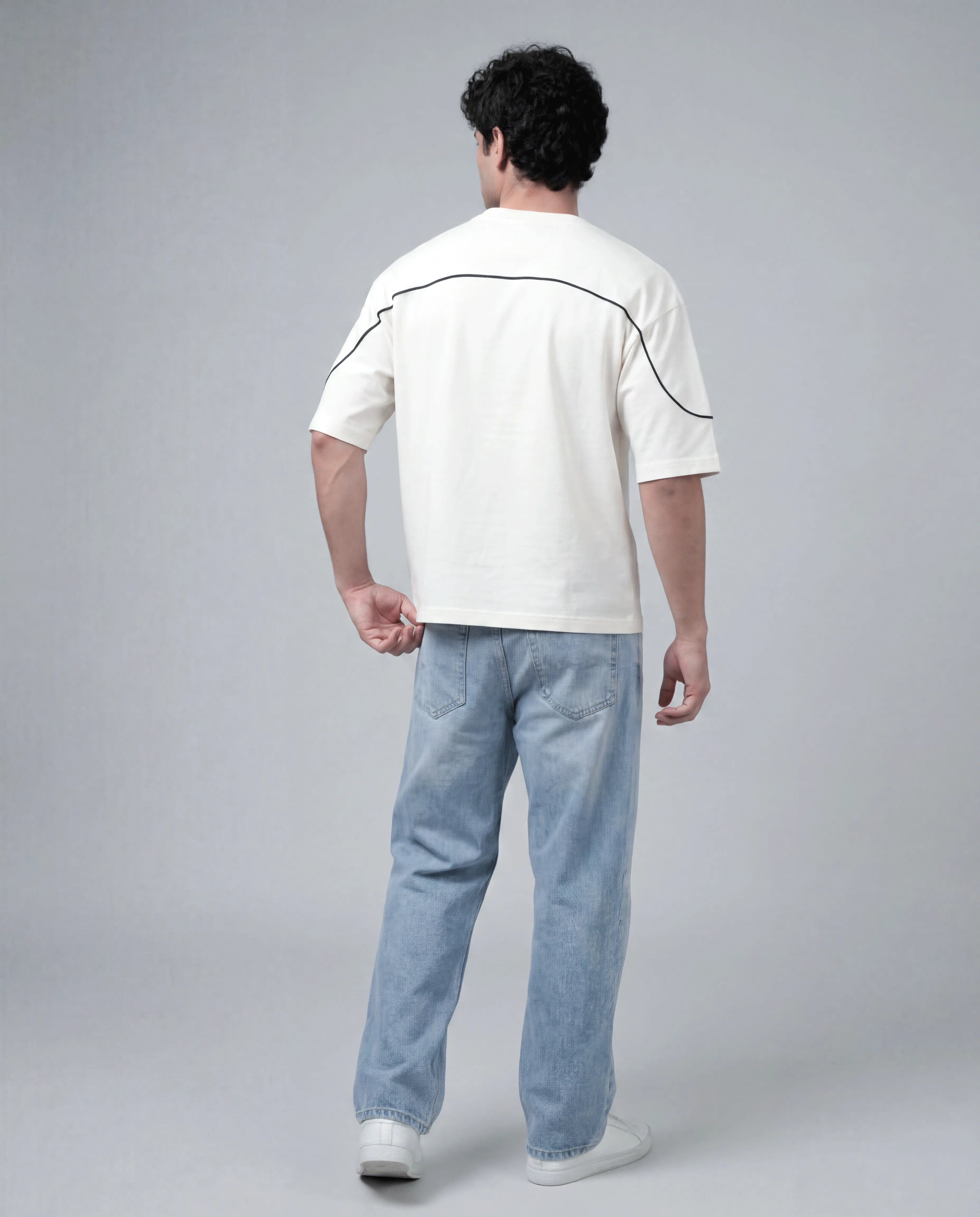 Boxy Fit Piping T-shirt